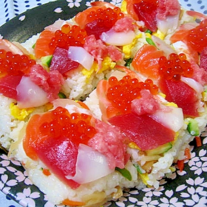 華やか♪彩りちらしの押し寿司